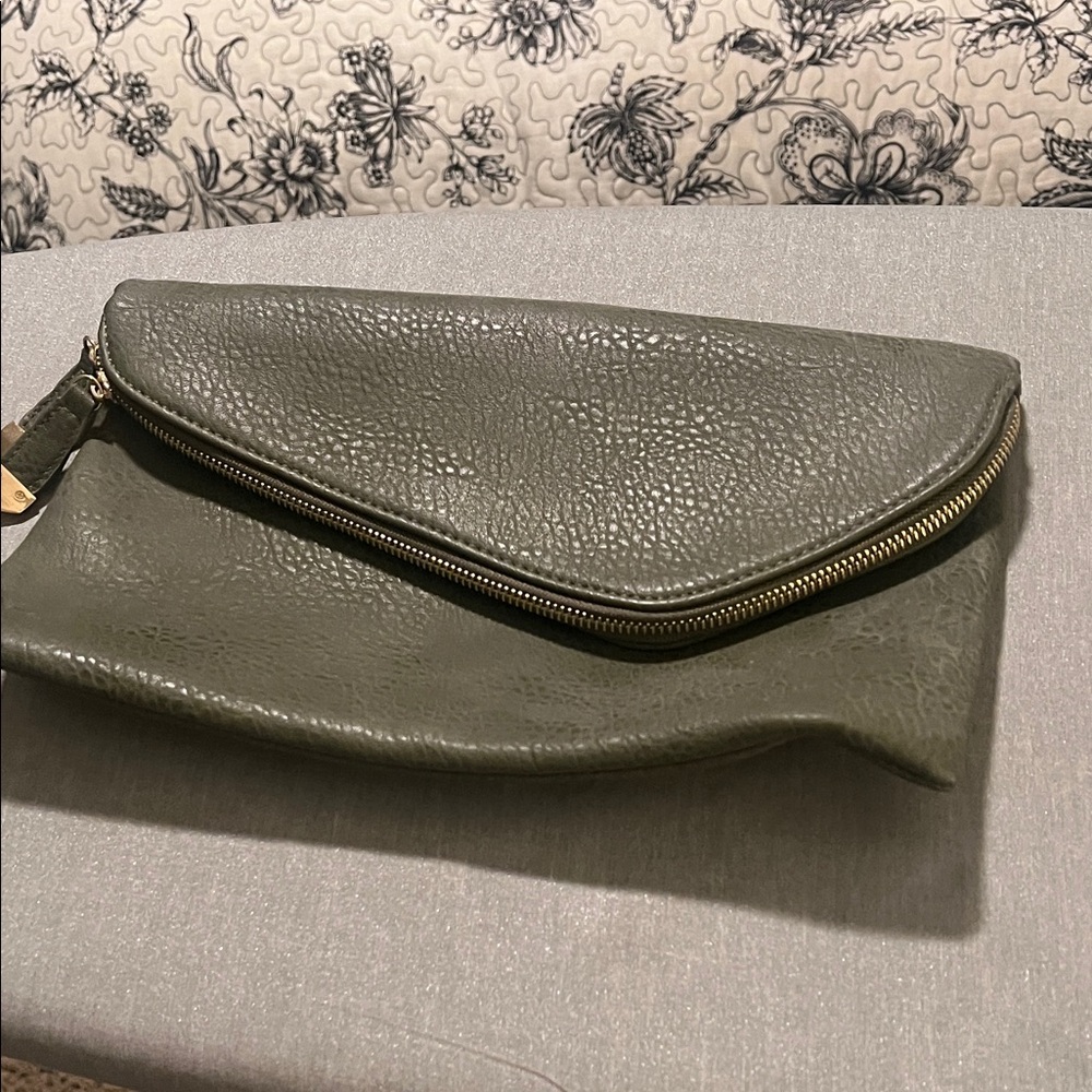 Elegant Olive Green Envelope  Clutch